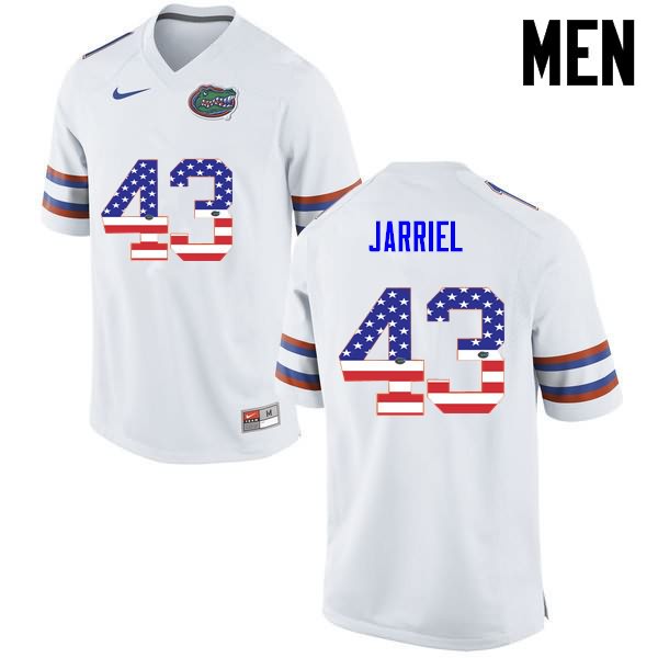 Men's NCAA Florida Gators Glenn Jarriel #43 Stitched Authentic USA Flag Fashion Nike White College Football Jersey GPA1565LA